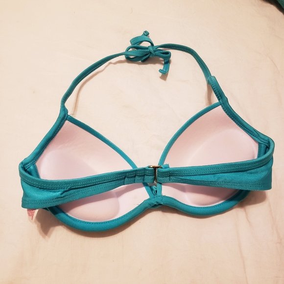 Emerald green pushup halter bikini top swimsuit - Picture 5 of 5